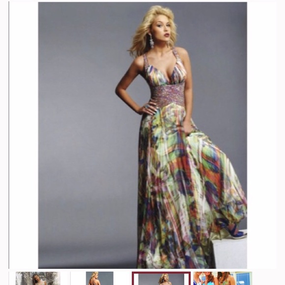 watercolor prom dress